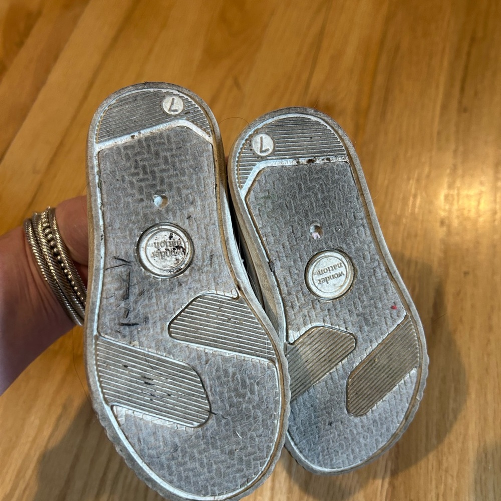 Sparkly Gold Kids Sneakers - Picture 3 of 4
